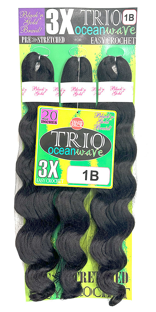 3X TRIO Oceanwave 20" for Crochet Braiding