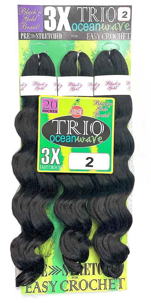 3X TRIO Oceanwave 20" for Crochet Braiding