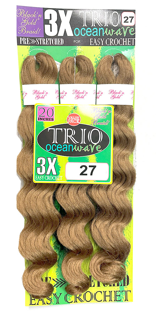 3X TRIO Oceanwave 20" for Crochet Braiding