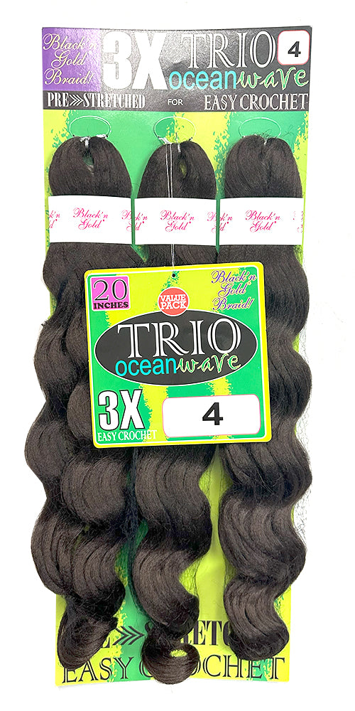 3X TRIO Oceanwave 20" for Crochet Braiding