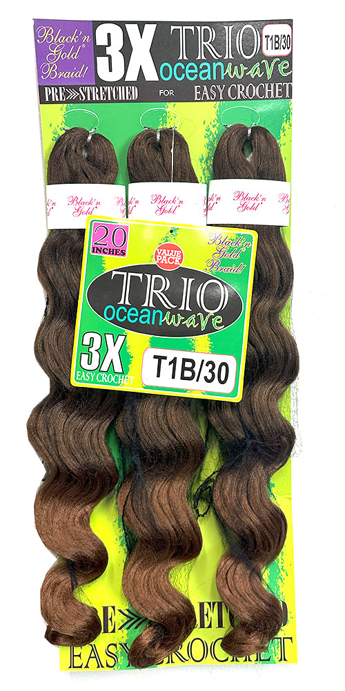 3X TRIO Oceanwave 20" for Crochet Braiding