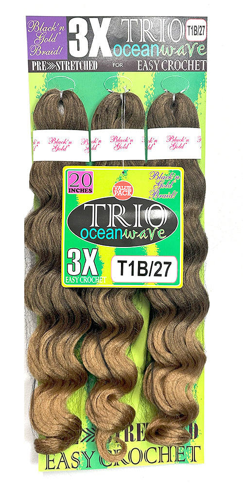 3X TRIO Oceanwave 20" for Crochet Braiding