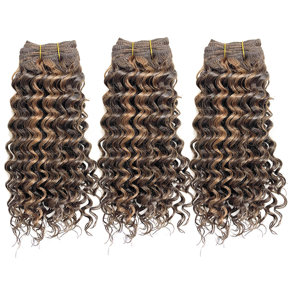 14" Venus Deep Wave Human Hair Blended (3 Pack Deal)