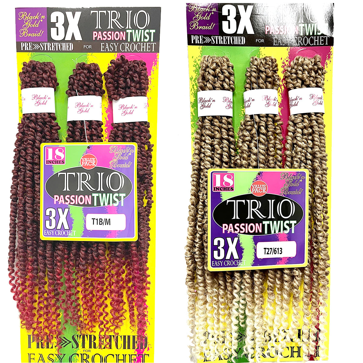 BNG 3X TRIO Passion Twist 18 for Crochet Braiding – BNGHAIR