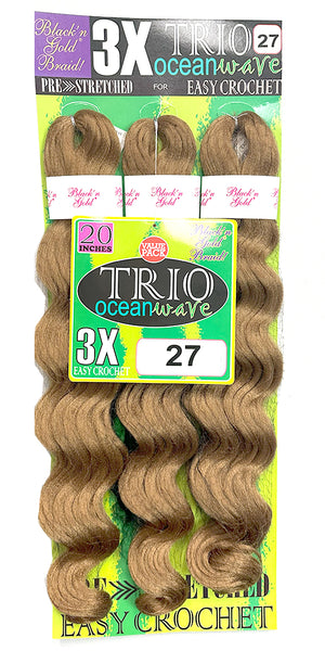 3X TRIO Oceanwave 20" for Crochet Braiding