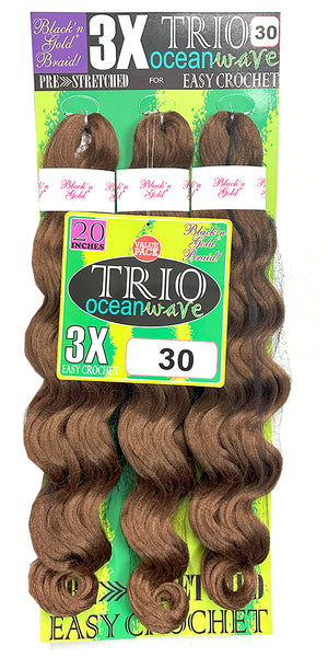 3X TRIO Oceanwave 20" for Crochet Braiding