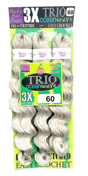 3X TRIO Oceanwave 20" for Crochet Braiding