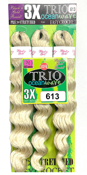 3X TRIO Oceanwave 20" for Crochet Braiding