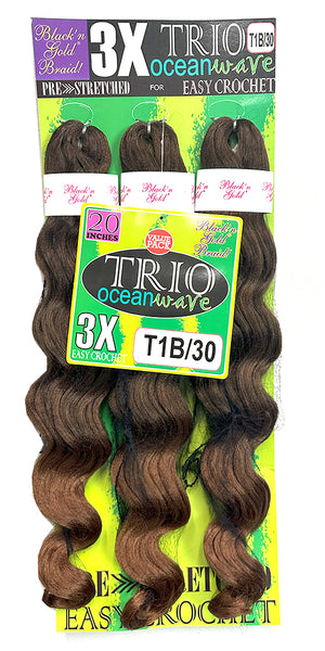 3X TRIO Oceanwave 20" for Crochet Braiding