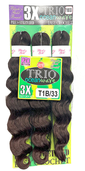 3X TRIO Oceanwave 20" for Crochet Braiding