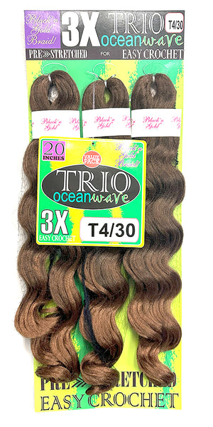 3X TRIO Oceanwave 20" for Crochet Braiding