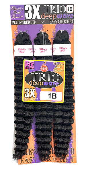 3X TRIO Deepwave 20" for Crochet Braiding