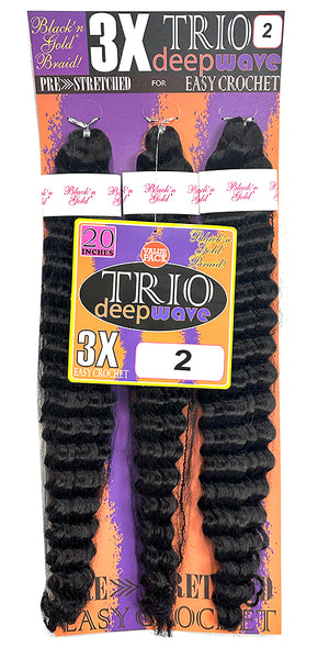 3X TRIO Deepwave 20" for Crochet Braiding