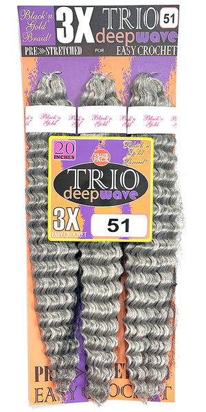 3X TRIO Deepwave 20" for Crochet Braiding