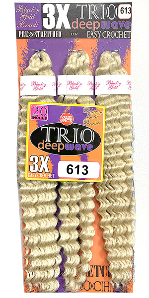 3X TRIO Deepwave 20" for Crochet Braiding