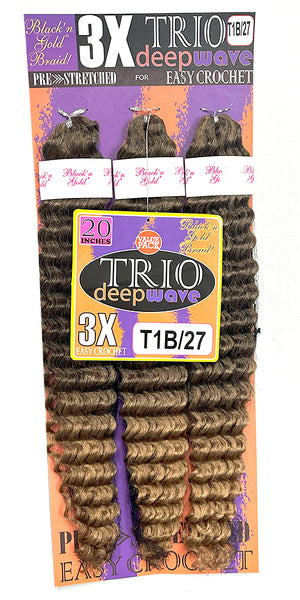 3X TRIO Deepwave 20" for Crochet Braiding