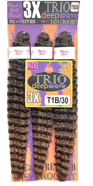3X TRIO Deepwave 20" for Crochet Braiding