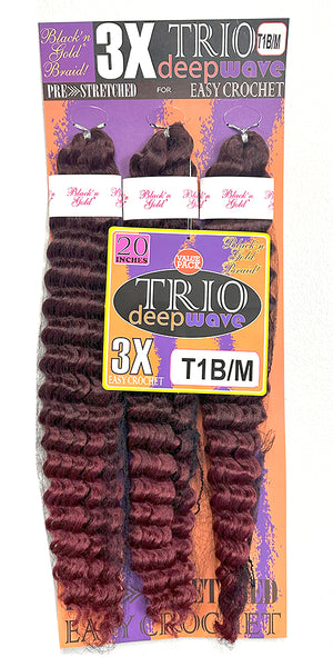 3X TRIO Deepwave 20" for Crochet Braiding