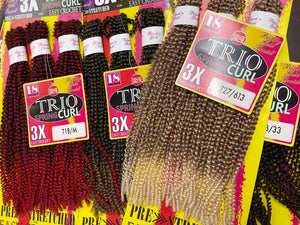 BNG 3X TRIO Spring Curl 18" for Crochet Braiding