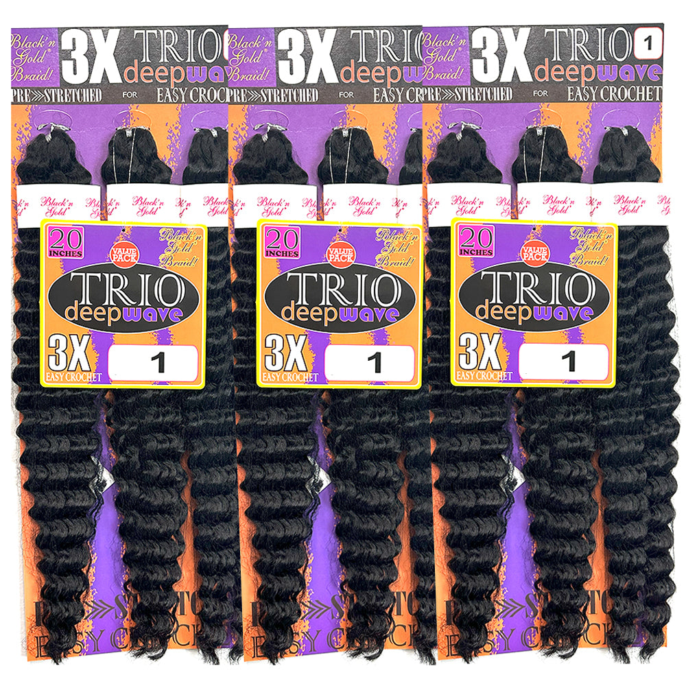 3X TRIO Deepwave 20" for Crochet Braiding
