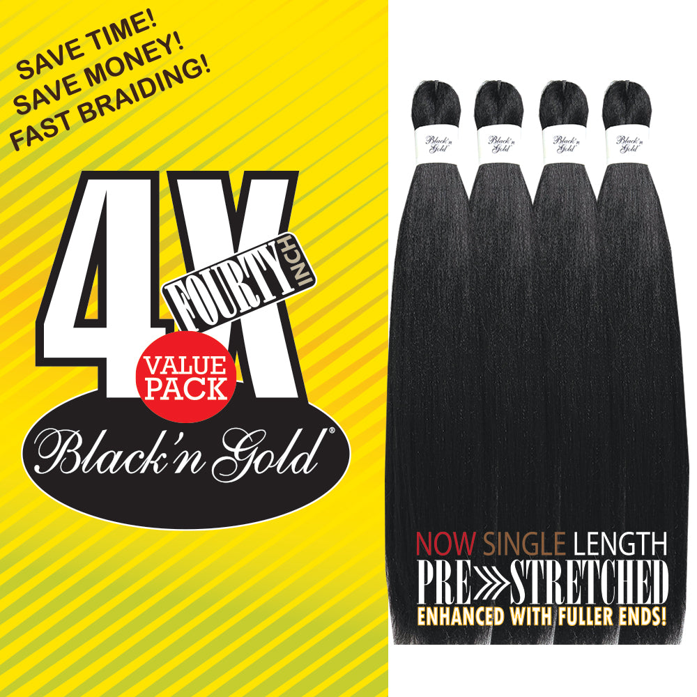 4X BNG Braid Braiding Hair 40" for Easy Braiding - 5 Pack