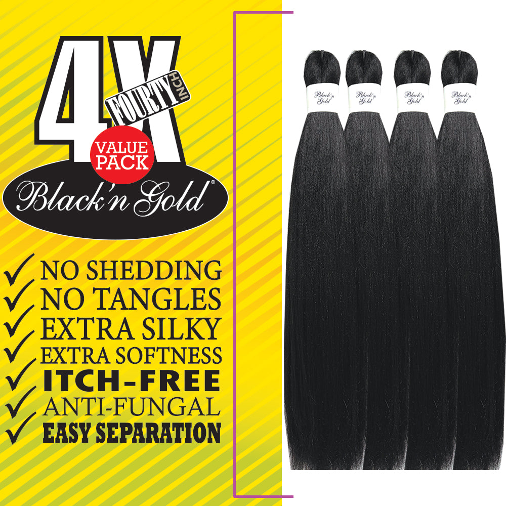 4X BNG Braid Braiding Hair 40" for Easy Braiding - 5 Pack