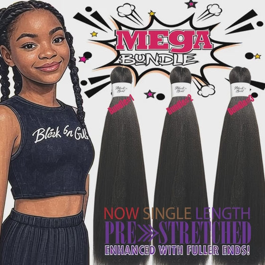 Mega Braid Braiding Hair 56" for Easy Braiding - 5 Pack