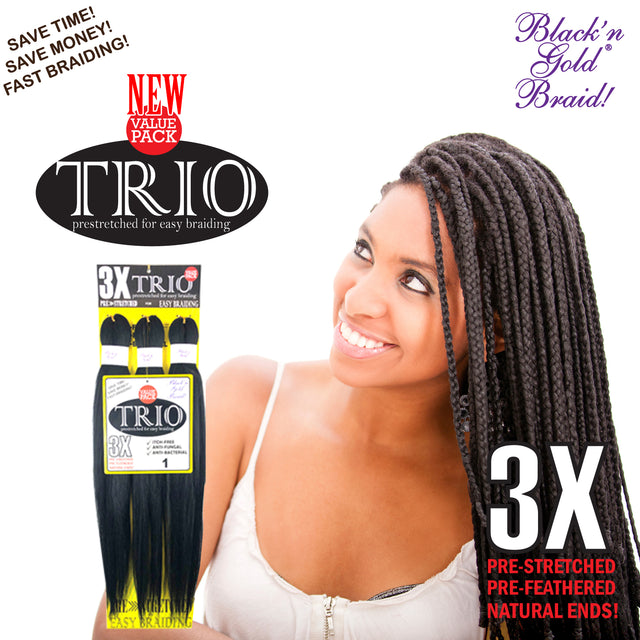 3 Pack Hypoallergenic Braiding Hair