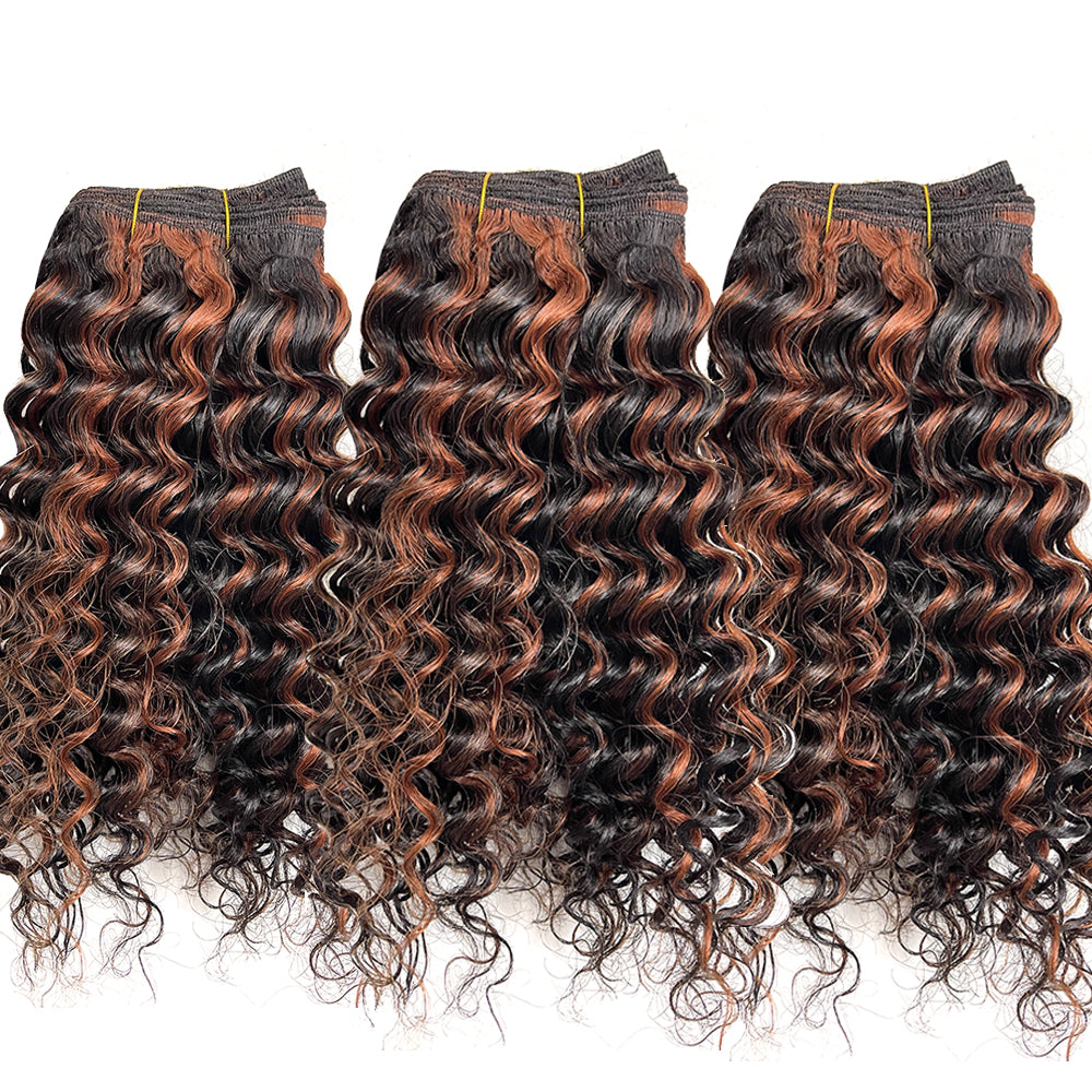 14" Venus Deep Wave Human Hair Blended (3 Pack Deal)