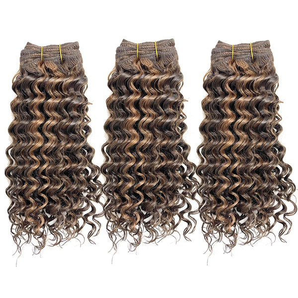 14" Venus Deep Wave Human Hair Blended (3 Pack Deal)
