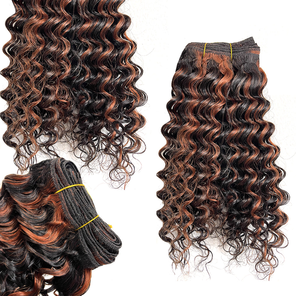 14" Venus Deep Wave Human Hair Blended (3 Pack Deal)