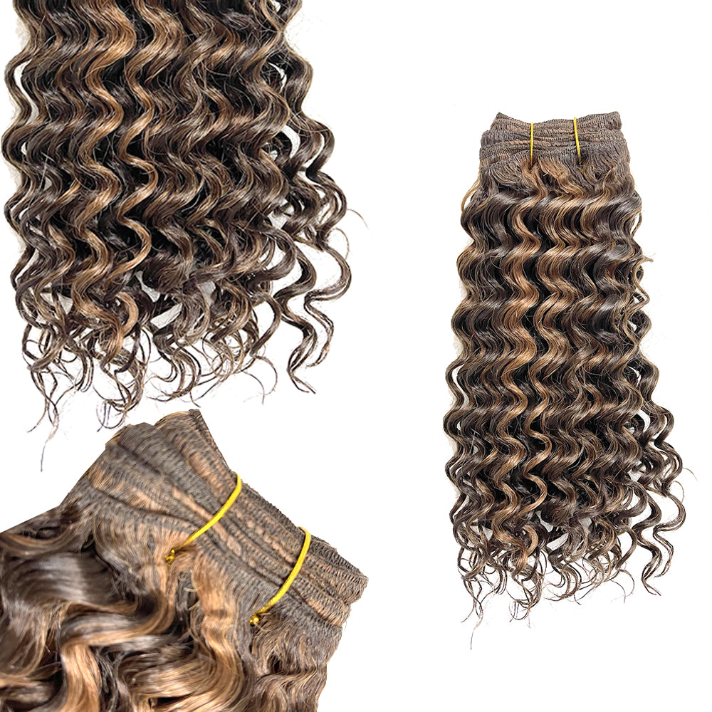 14" Venus Deep Wave Human Hair Blended (3 Pack Deal)