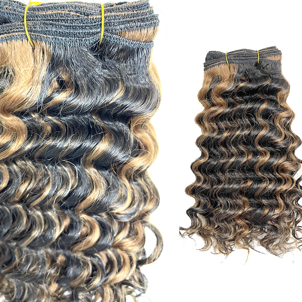 14" Venus Deep Wave Human Hair Blended (3 Pack Deal)