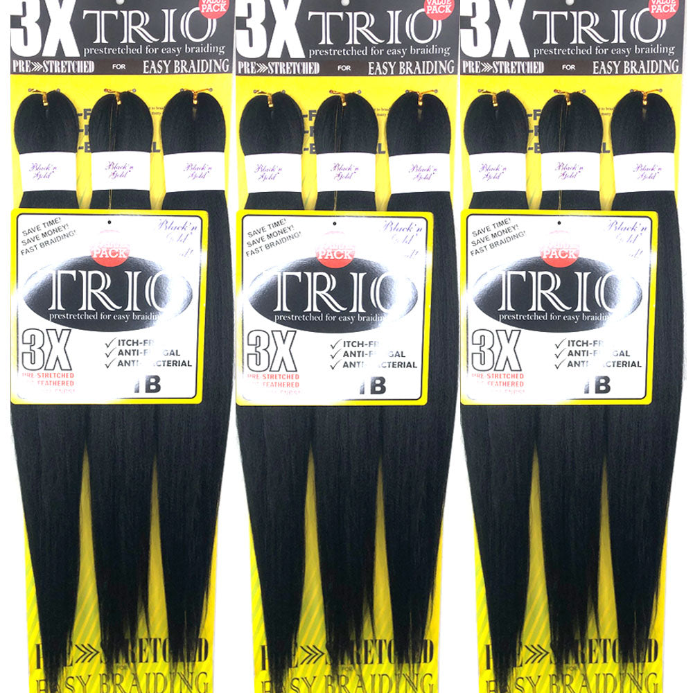 3 Pack Value Deal - 3X TRIO Pre Stretched Braiding Hair 28 for