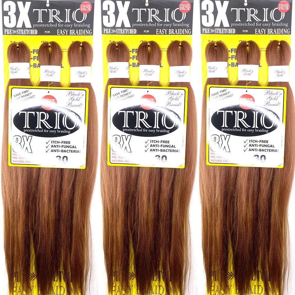 3X TRIO Pre Stretched Braiding Hair 28" for Easy Braiding