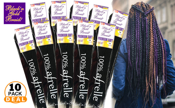 10 Pack Value Deal - Premium Soft Pre Stretched 2oz. Braiding Hair