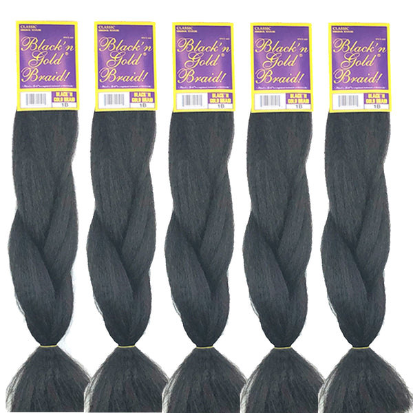 5 Pack Value Deal - Classic Braids 3oz. Kanekalon Synthetic Jumbo Braiding Hair