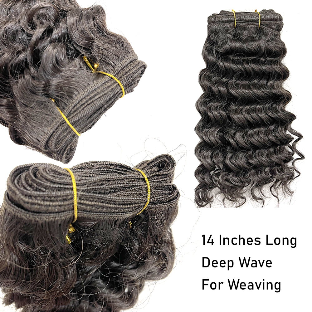 14" Venus Deep Wave Human Hair Blended (3 Pack Deal)